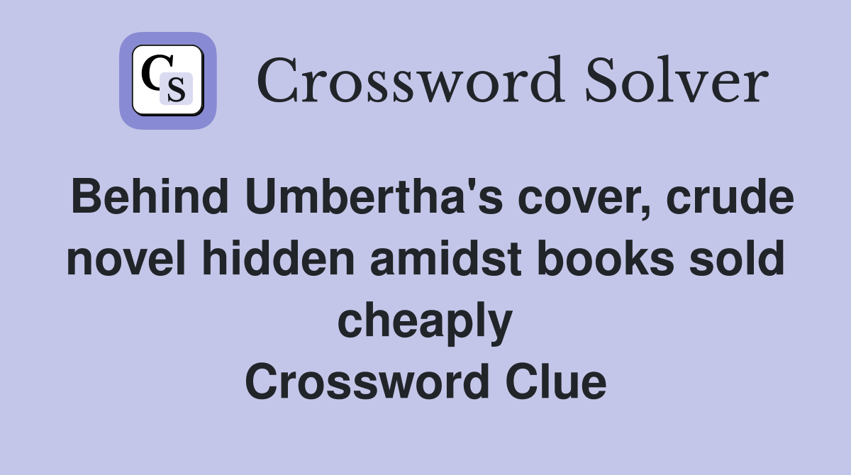 Behind Umbertha's cover, crude novel hidden amidst books sold cheaply